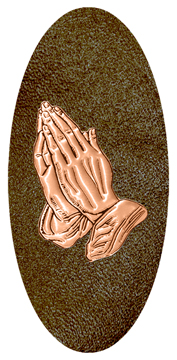 DG5000-516-CP-SH-BR Copper Praying Hands Shimmer Brown